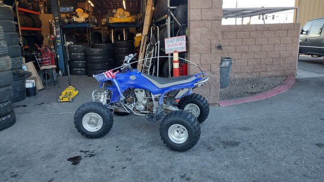 Blue ATV American Flag Tire Shop 006 — VDK Tire Shop