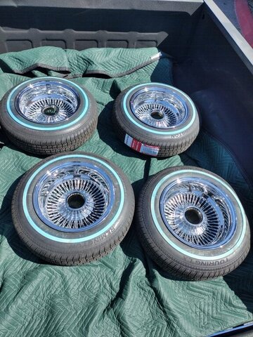 Chrome Wire Wheels Whitewall Tires 025 — VDK Tire Shop