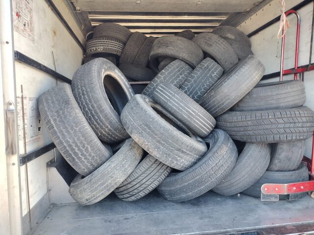Used Tires Stacked In Truck 020 — VDK Tire Shop