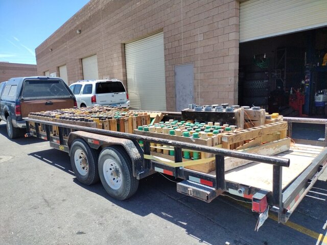 Flatbed Trailer Loaded With Crates 015 — VDK Tire Shop