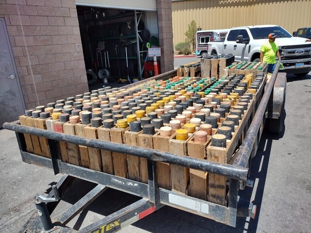 Trailer Loaded With Concrete Cores 016 — VDK Tire Shop