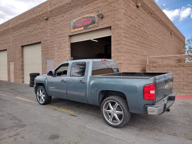 Blue Chevy Silverado Tire Shop 075 — VDK Tire Shop