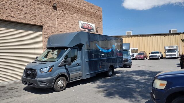 Amazon Prime Delivery Truck Parked 003 — VDK Tire Shop